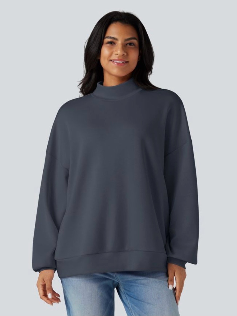 Relaxed Mock Neck Sweater